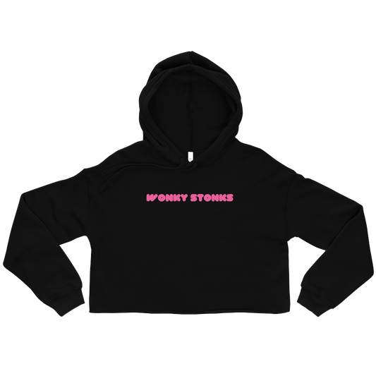 Women's Wonky Stonks Bullish Wonky Logo Crop Hoodie