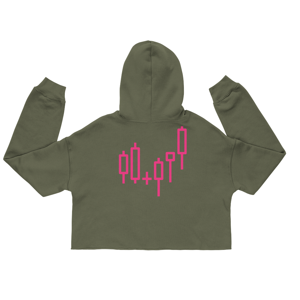 Women's Wonky Stonks Bullish Wonky Logo Crop Hoodie