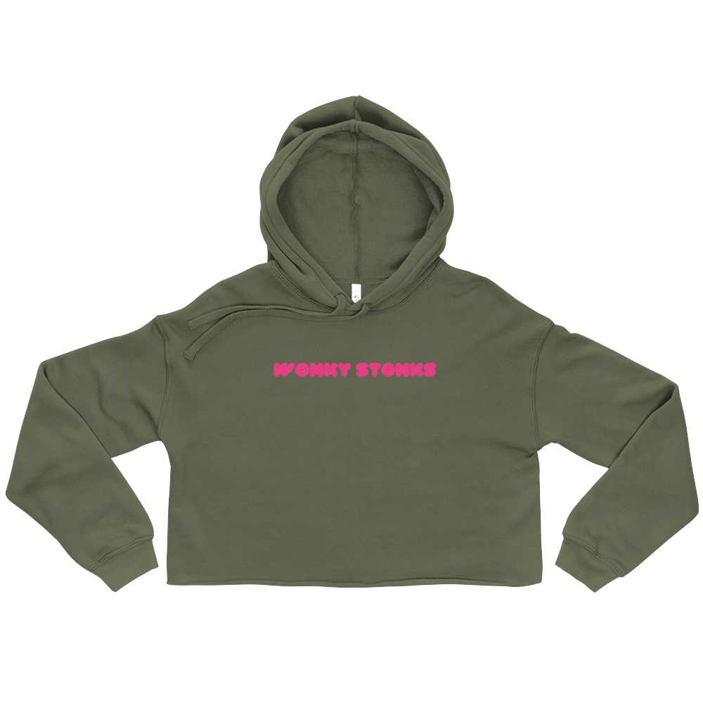 Women's Wonky Stonks Bullish Wonky Logo Crop Hoodie