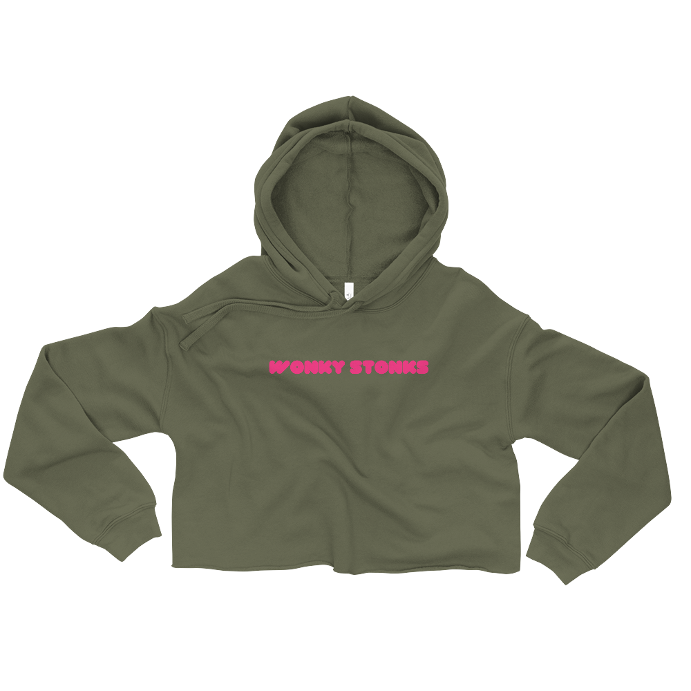 Women's Wonky Stonks Personalizable Stonk Chart Crop Hoodie